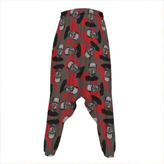 Horror Frankenstein Pattern Print Hammer Pants