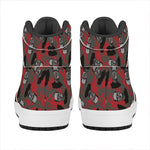 Horror Frankenstein Pattern Print High Top Leather Sneakers