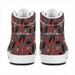 Horror Frankenstein Pattern Print High Top Leather Sneakers
