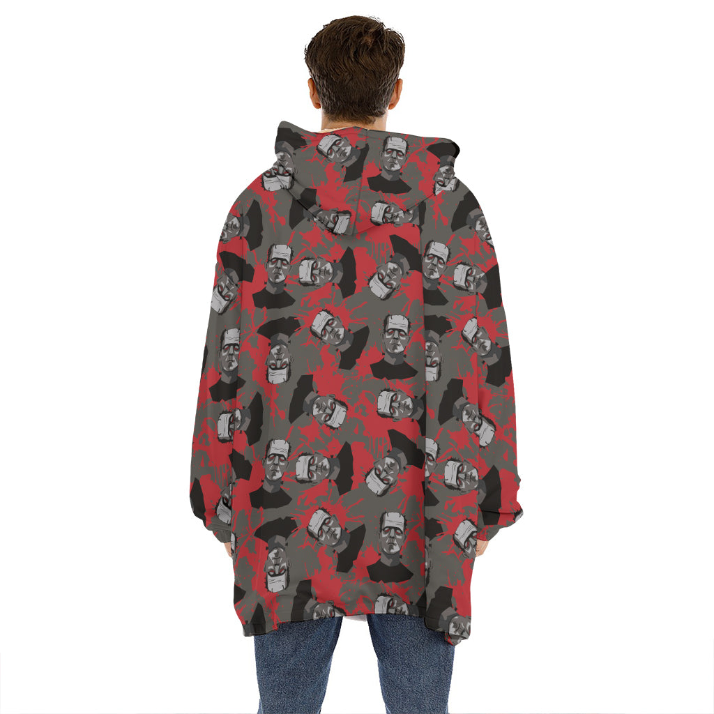 Horror Frankenstein Pattern Print Hoodie Blanket