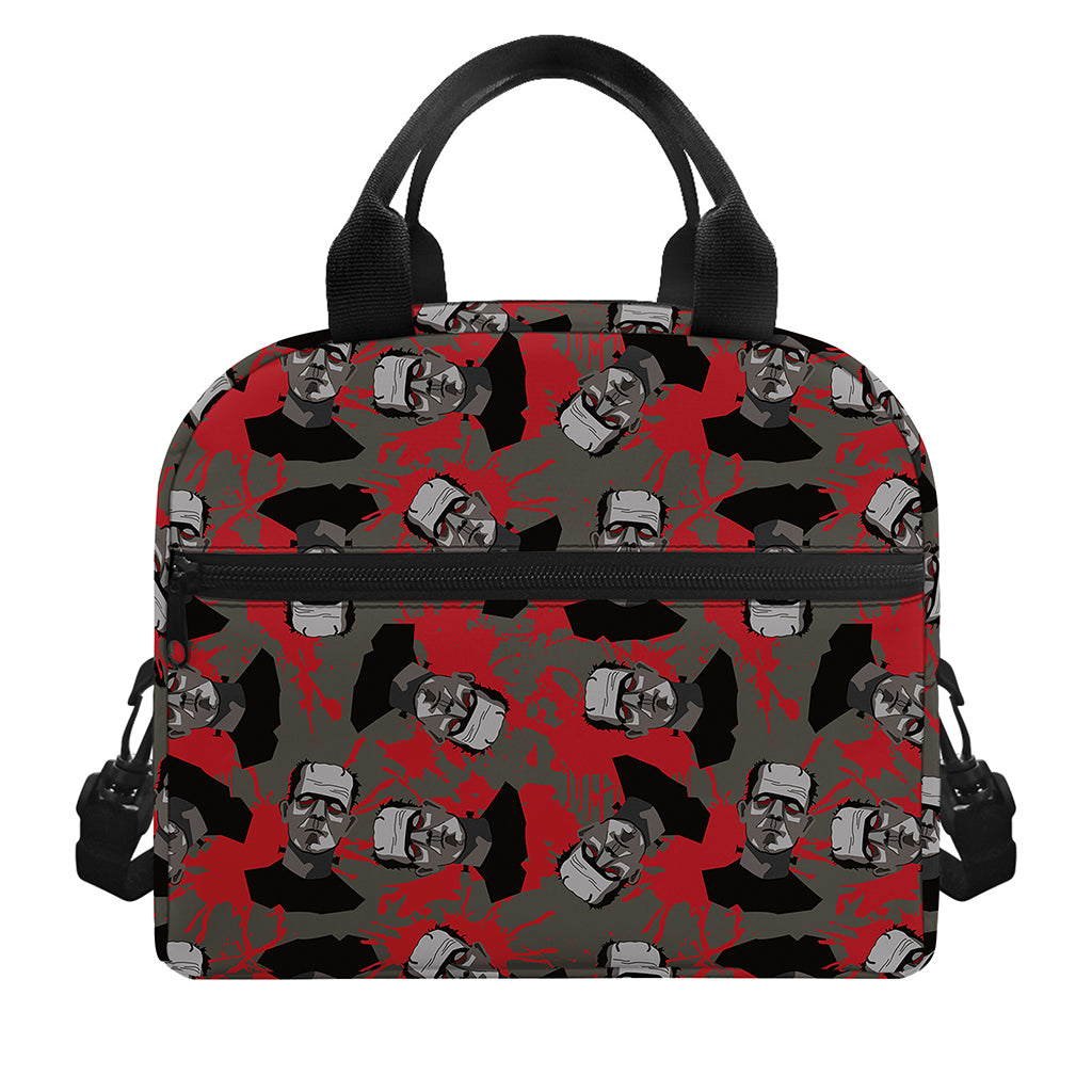 Horror Frankenstein Pattern Print Insulated Lunch Bag