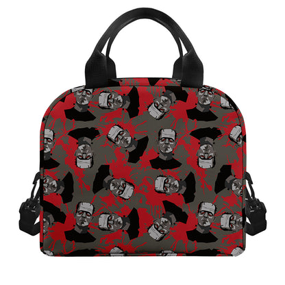 Horror Frankenstein Pattern Print Insulated Lunch Bag