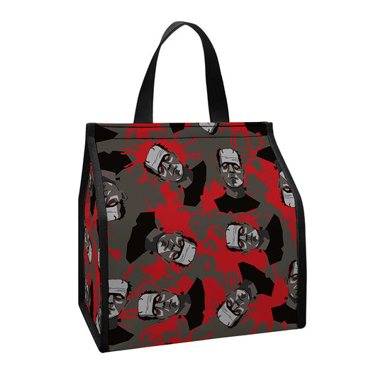 Horror Frankenstein Pattern Print Insulated Lunch Tote