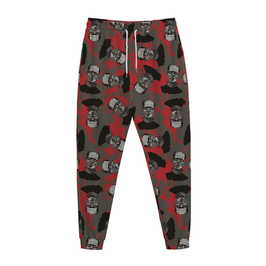 Horror Frankenstein Pattern Print Jogger Pants