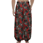 Horror Frankenstein Pattern Print Lantern Pants