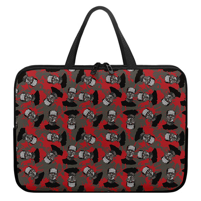 Horror Frankenstein Pattern Print Laptop Sleeve With Handle