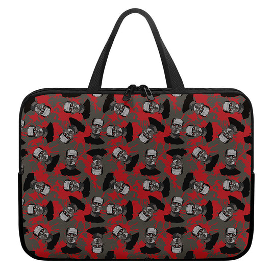 Horror Frankenstein Pattern Print Laptop Sleeve With Handle