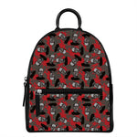 Horror Frankenstein Pattern Print Leather Backpack