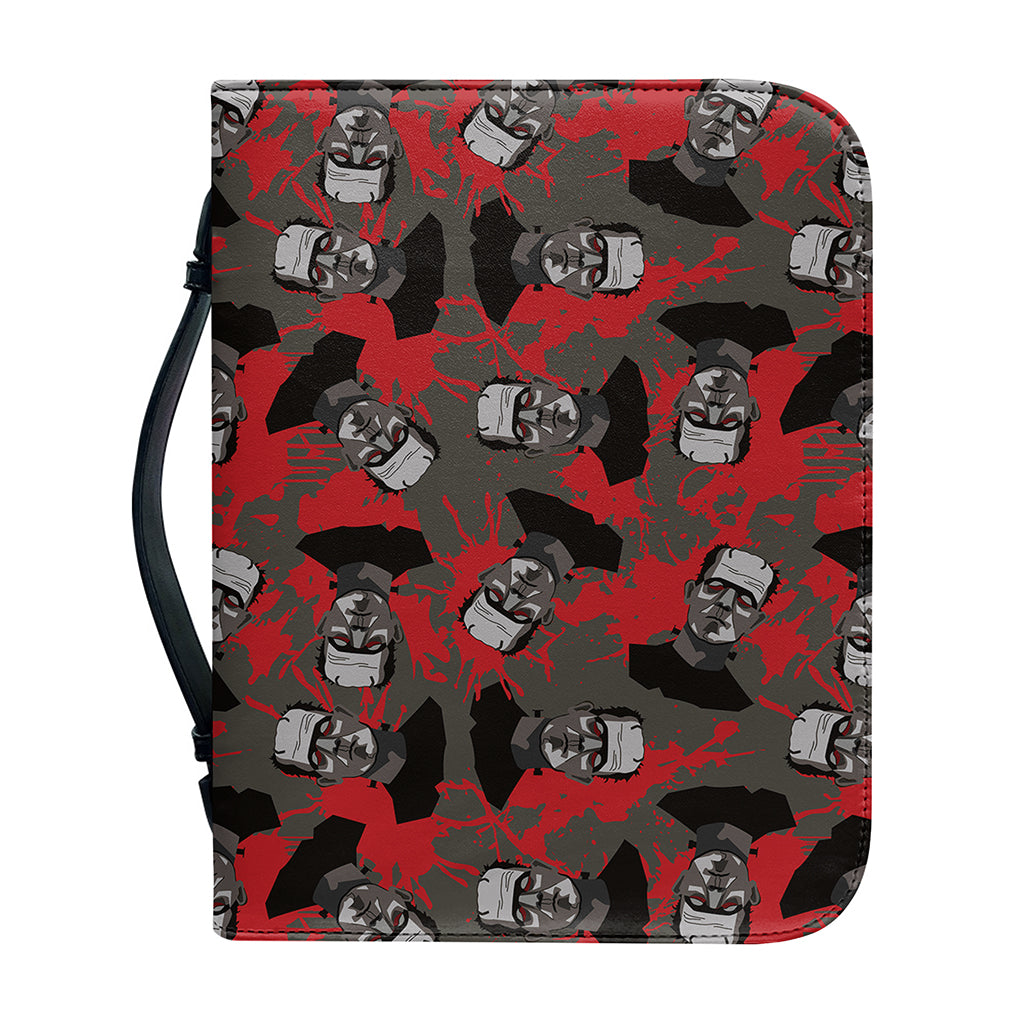 Horror Frankenstein Pattern Print Leather Bible Cover