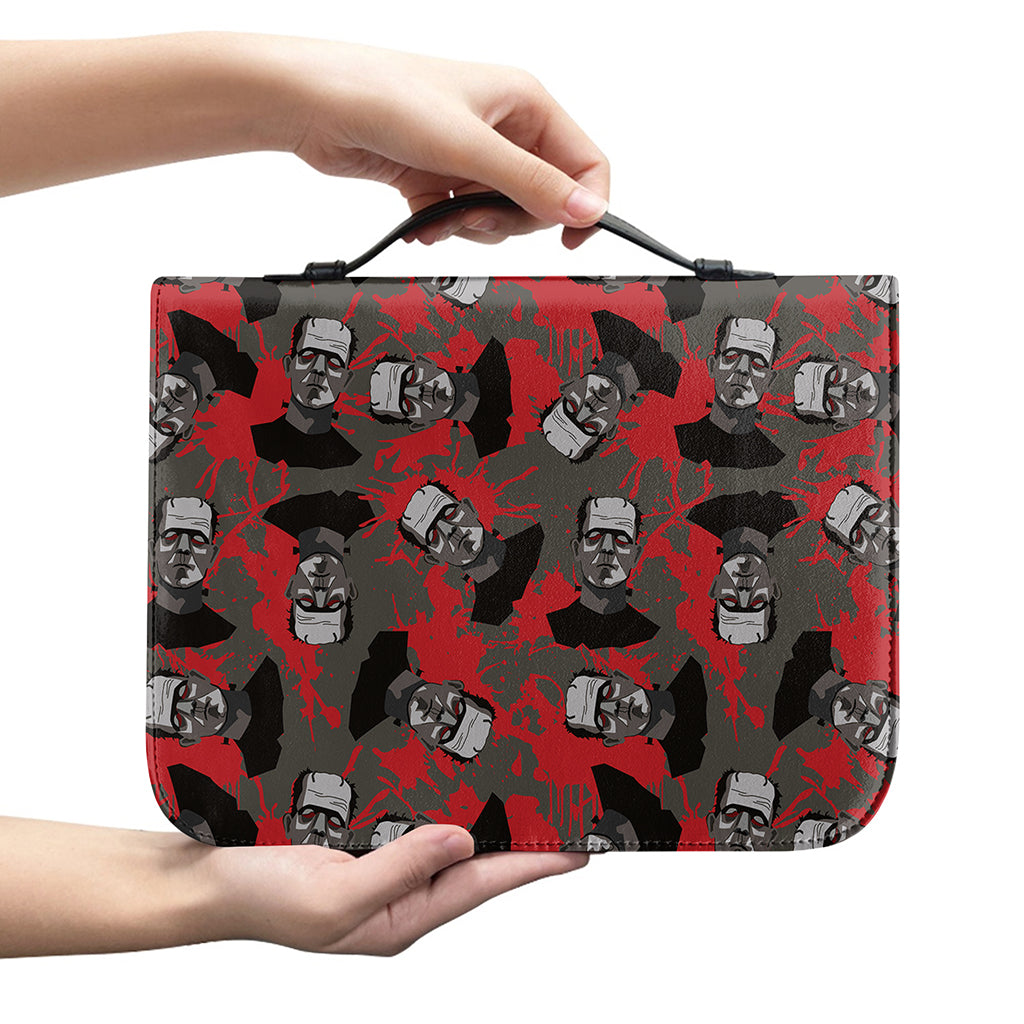 Horror Frankenstein Pattern Print Leather Bible Cover
