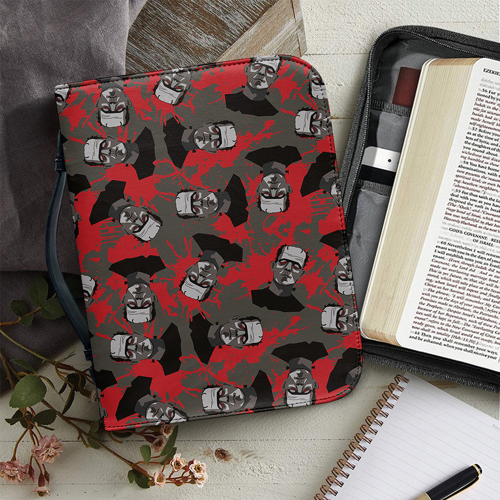 Horror Frankenstein Pattern Print Leather Bible Cover