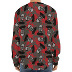 Horror Frankenstein Pattern Print Long Sleeve Baseball Jersey