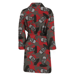 Horror Frankenstein Pattern Print Men's Bathrobe