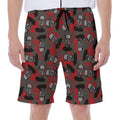 Horror Frankenstein Pattern Print Men's Beach Shorts