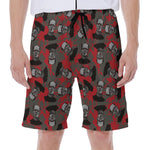 Horror Frankenstein Pattern Print Men's Beach Shorts