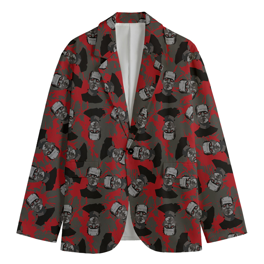 Horror Frankenstein Pattern Print Men's Blazer