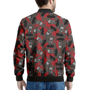 Horror Frankenstein Pattern Print Men's Bomber Jacket