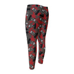 Horror Frankenstein Pattern Print Men's Compression Pants