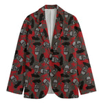 Horror Frankenstein Pattern Print Men's Cotton Blazer