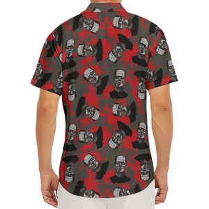 Horror Frankenstein Pattern Print Men's Deep V-Neck Shirt