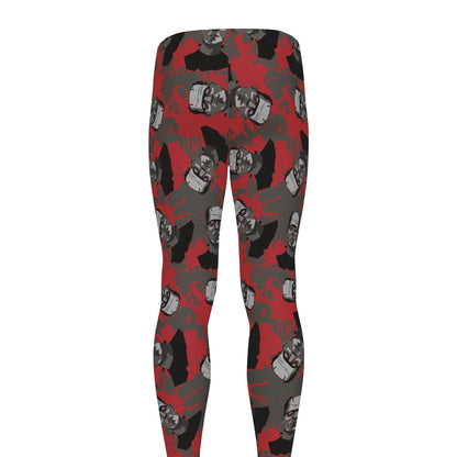 Horror Frankenstein Pattern Print Men's leggings