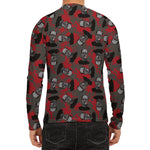 Horror Frankenstein Pattern Print Men's Long Sleeve Rash Guard