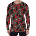 Horror Frankenstein Pattern Print Men's Long Sleeve T-Shirt