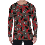 Horror Frankenstein Pattern Print Men's Long Sleeve T-Shirt