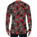 Horror Frankenstein Pattern Print Men's Long Sleeve T-Shirt
