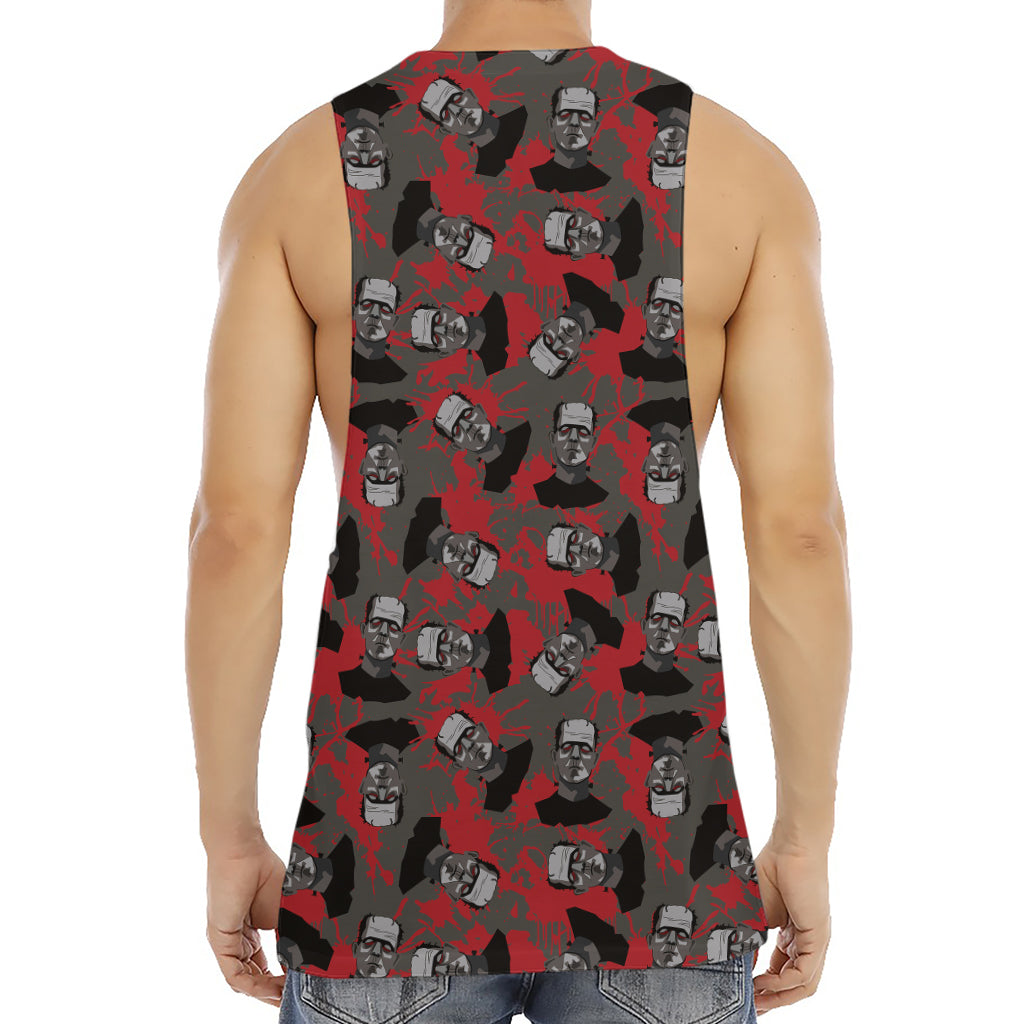 Horror Frankenstein Pattern Print Men's Muscle Tank Top