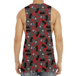 Horror Frankenstein Pattern Print Men's Muscle Tank Top