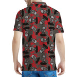Horror Frankenstein Pattern Print Men's Polo Shirt
