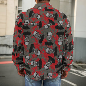 Horror Frankenstein Pattern Print Men's Shirt Jacket