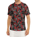 Horror Frankenstein Pattern Print Men's Short Sleeve Rash Guard