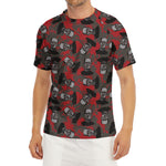 Horror Frankenstein Pattern Print Men's Short Sleeve Rash Guard