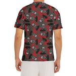 Horror Frankenstein Pattern Print Men's Short Sleeve Rash Guard