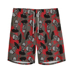 Horror Frankenstein Pattern Print Men's Sports Shorts