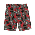 Horror Frankenstein Pattern Print Men's Sports Shorts
