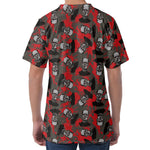 Horror Frankenstein Pattern Print Men's Velvet T-Shirt