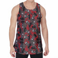 Horror Frankenstein Pattern Print Men's Velvet Tank Top