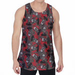 Horror Frankenstein Pattern Print Men's Velvet Tank Top