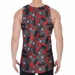 Horror Frankenstein Pattern Print Men's Velvet Tank Top