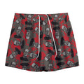 Horror Frankenstein Pattern Print Mesh Shorts