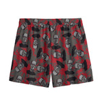 Horror Frankenstein Pattern Print Mesh Shorts