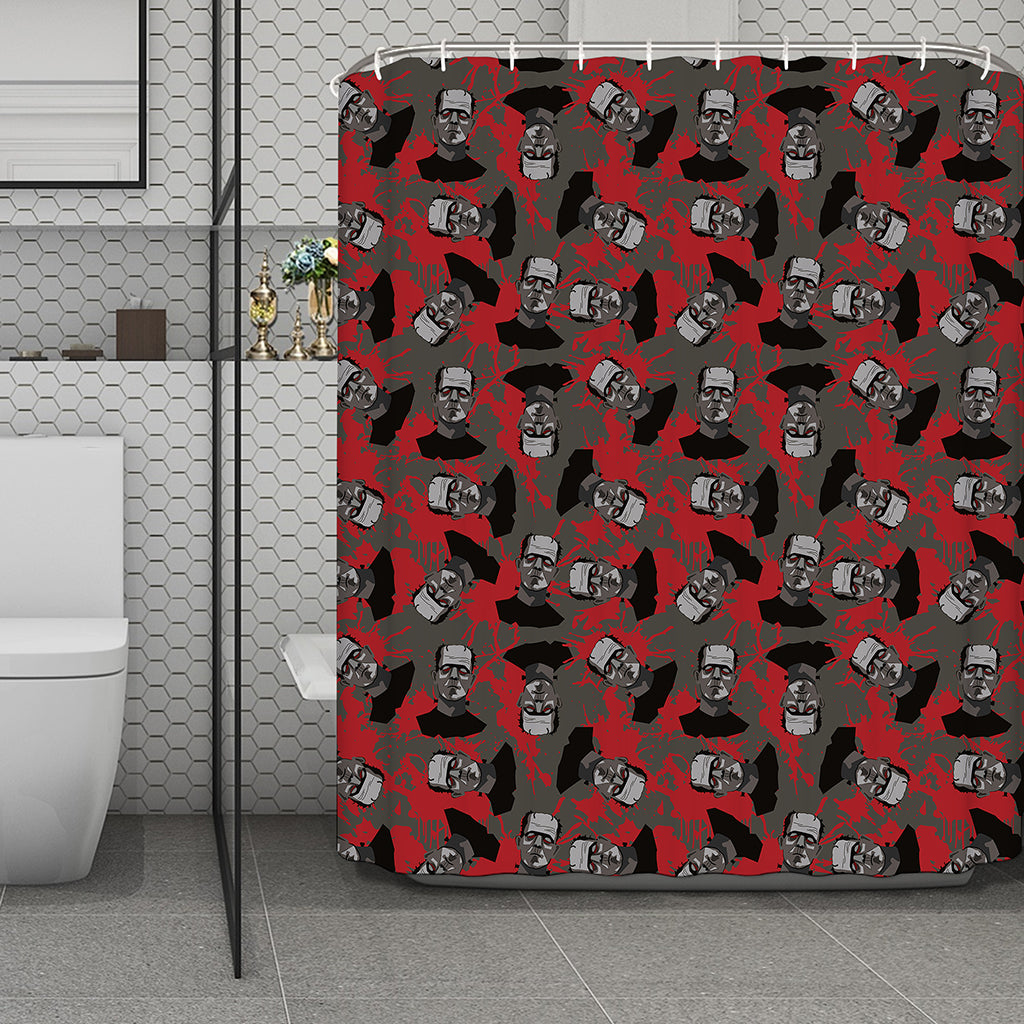Horror Frankenstein Pattern Print Polyester Shower Curtain