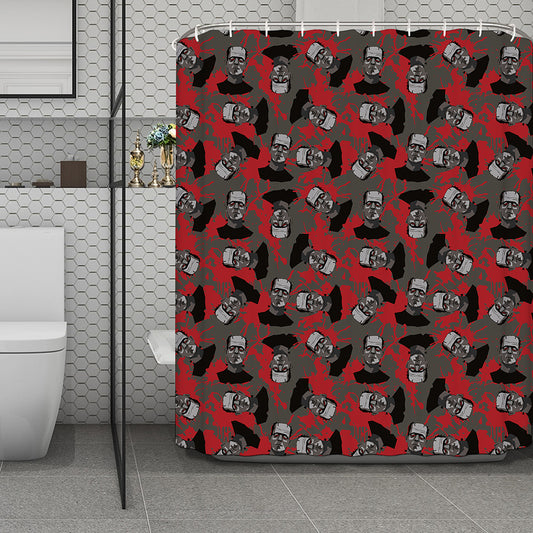 Horror Frankenstein Pattern Print Polyester Shower Curtain