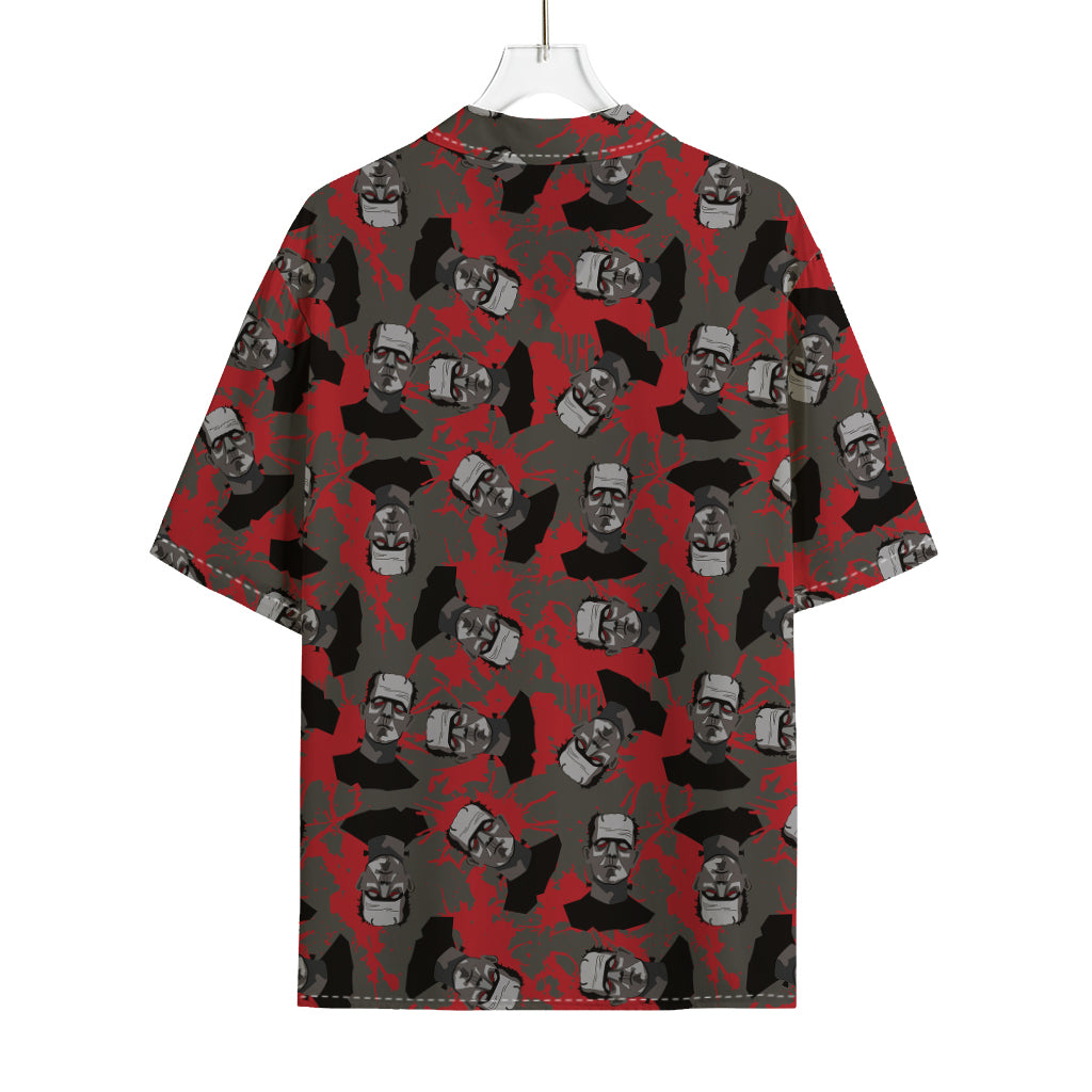 Horror Frankenstein Pattern Print Rayon Hawaiian Shirt