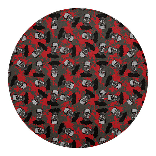 Horror Frankenstein Pattern Print Round Blanket