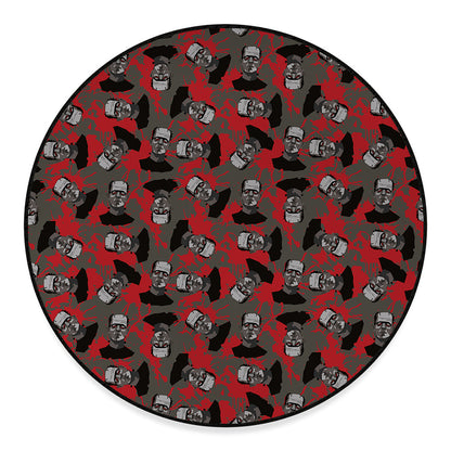 Horror Frankenstein Pattern Print Round Floor Mat