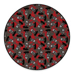 Horror Frankenstein Pattern Print Round Floor Mat